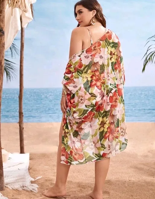 Vestido de baño para dama estilo bohemio diseño floral