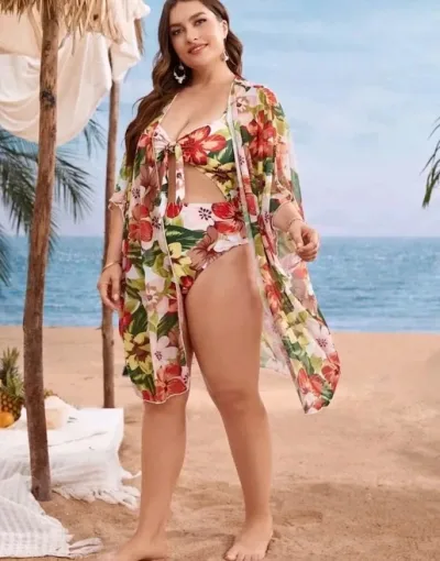Vestido de baño para dama estilo bohemio diseño floral