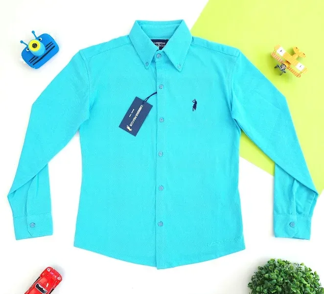 Camiseta Cambrige Polo Club para niño color celeste.
