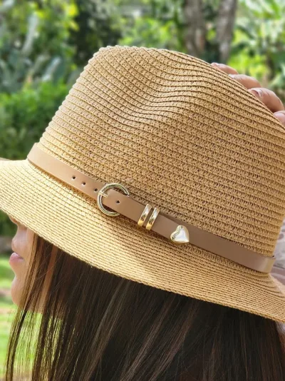 Sombrero para dama color café claro