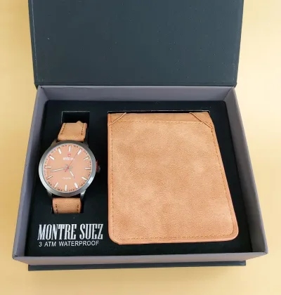 Set de reloj y billetera para caballero PL 5285 GUN-TAN