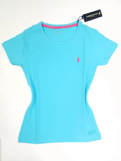 Camiseta Polo cambrige para dama color Celeste