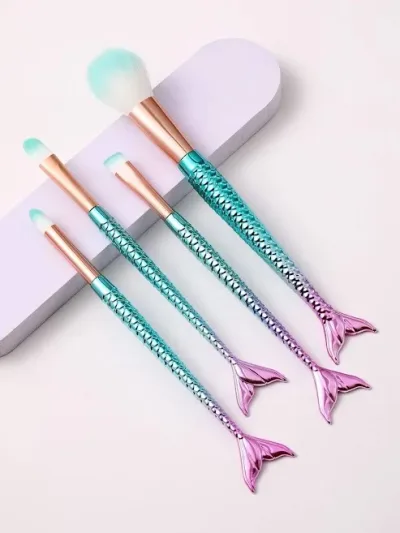 Set de 4 brochas con diseño de sirena