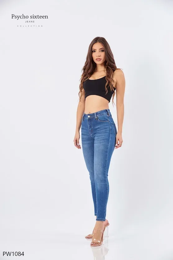 Jeans para dama Psycho Sixteen PW1084 color azul claro