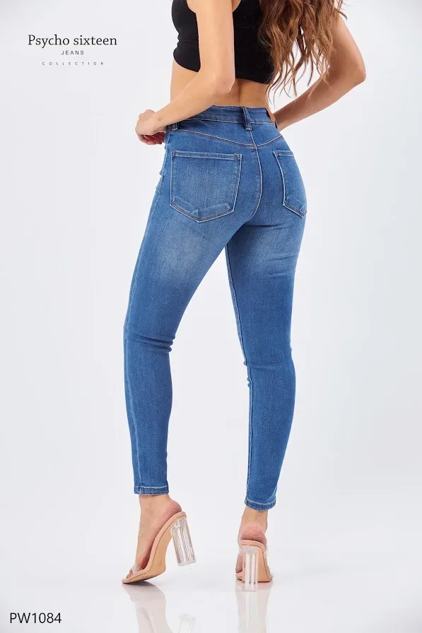 Jeans para dama Psycho Sixteen PW1084 color azul claro