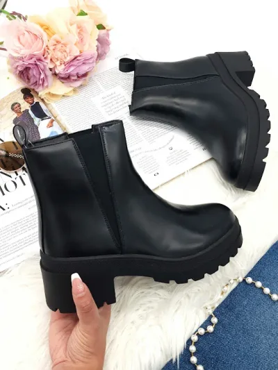 Botines Coral Chelsea Black Gloss