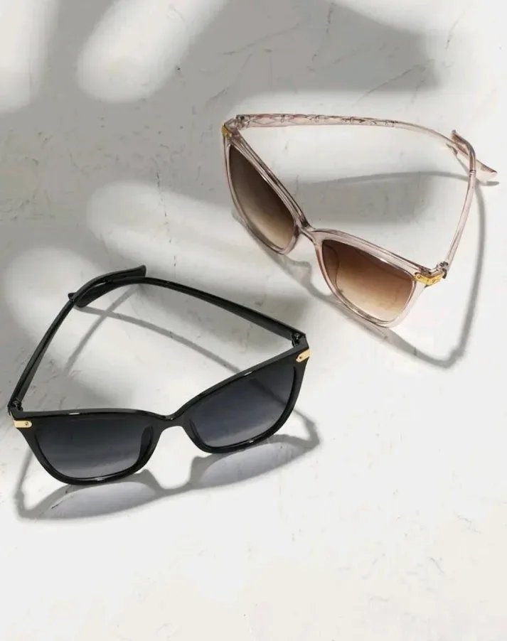 Set de lentes de sol para dama color café y negro #4877