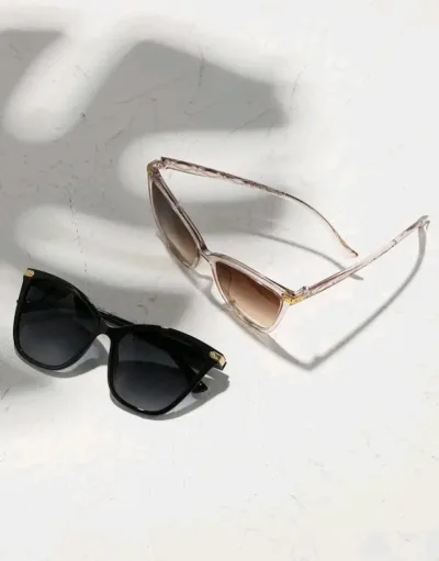Set de lentes de sol para dama color café y negro #4877