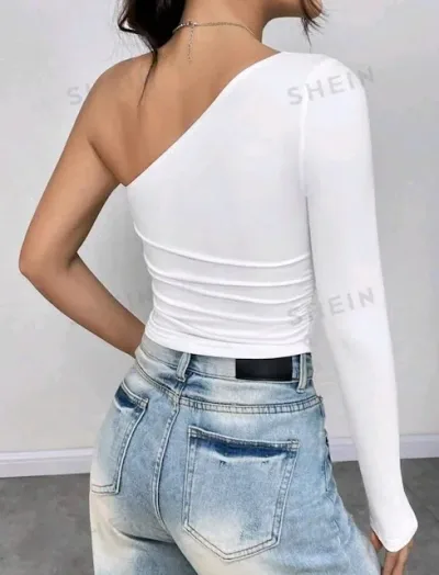Blusa para dama color blanco de hombro descubierto