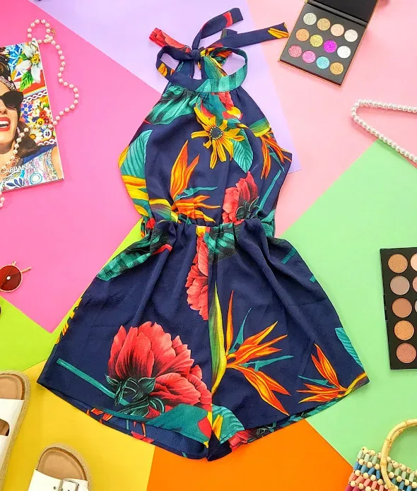 Enterizo para dama con estampado floral