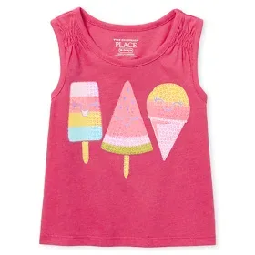 Camiseta The Children Place para niña color fucsia