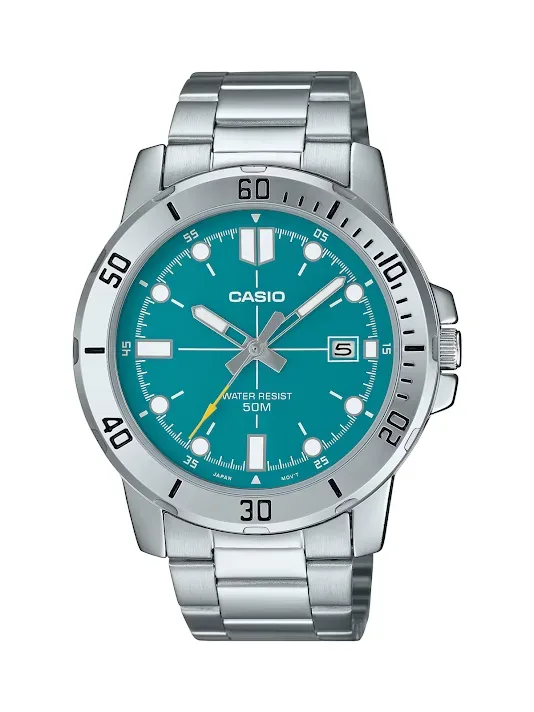 Reloj Casio para caballero MTP-VD01D-3E2VUDF COLOR PLATEADO