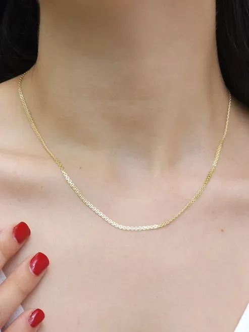 Collar plata 925 para dama color dorado con baño de oro 18K #13