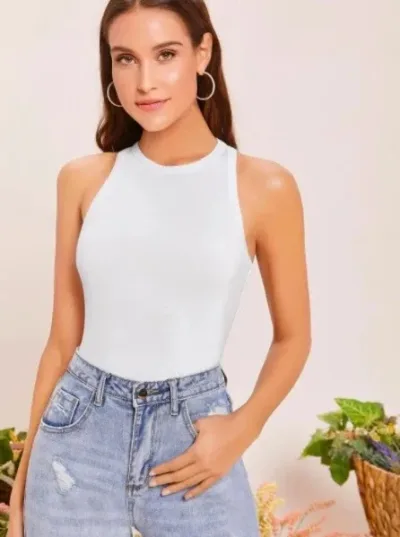 Blusa para dama color blanca lisa