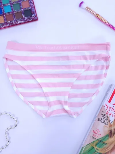 Braga Victoria's Secret para dama a rayas color rosa y blanco