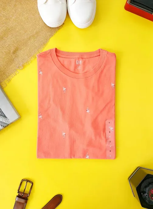 Camiseta GAP para caballero color naranja