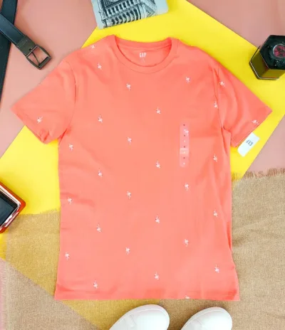 Camiseta GAP para caballero color naranja