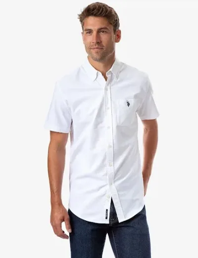 Camisa US Polo para caballero color blanco