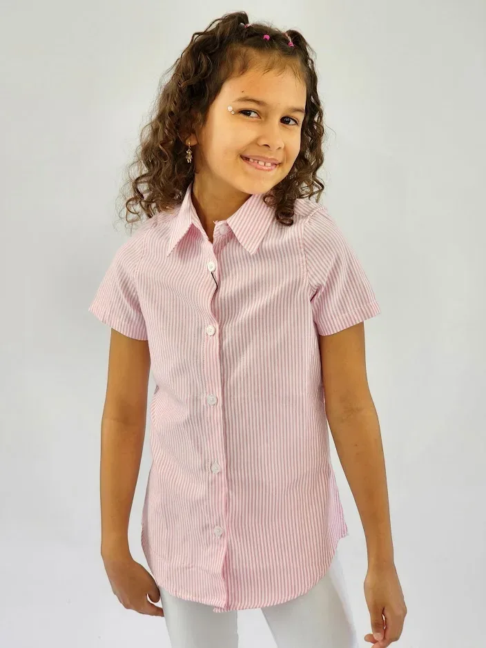 Camisa Cambrige Polo para niña diseño a rayas