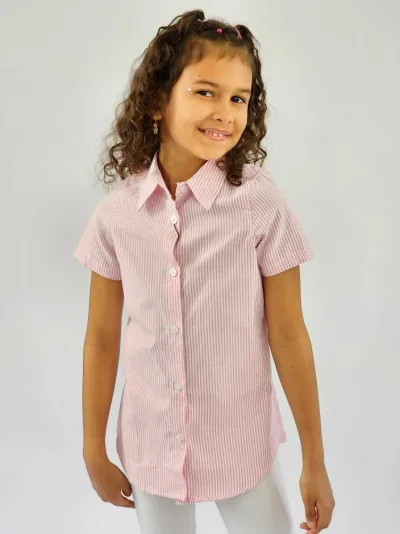 Camisa Cambrige Polo para niña diseño a rayas