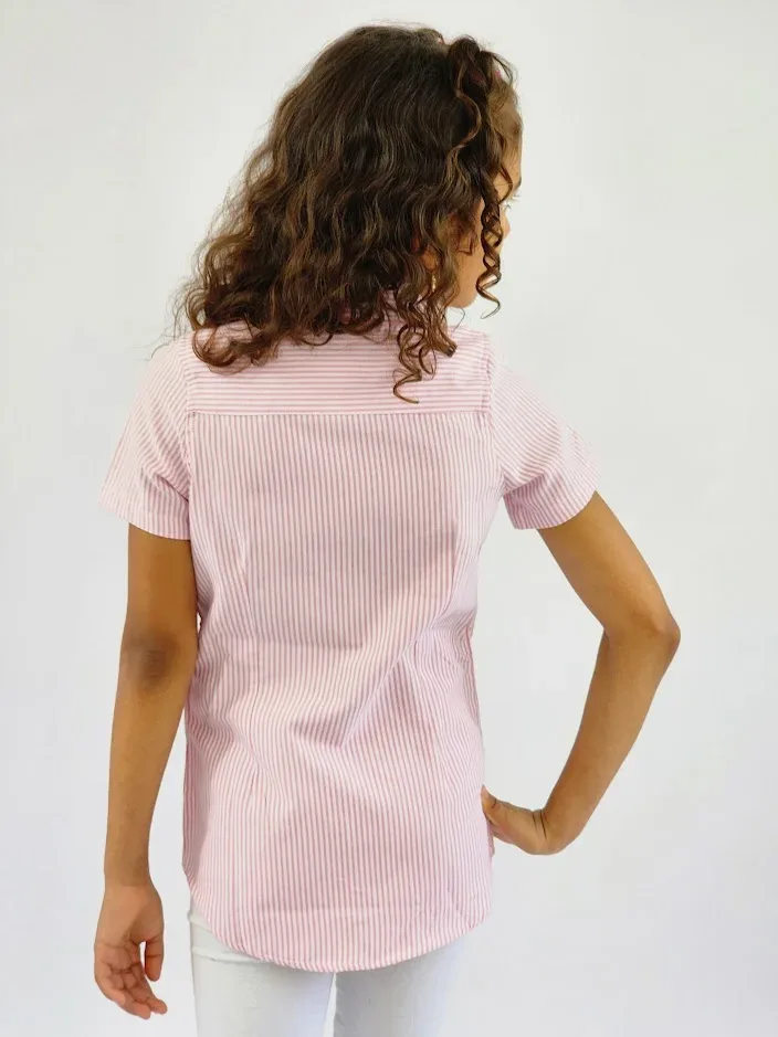 Camisa Cambrige Polo para niña diseño a rayas