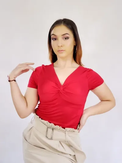 Blusa Ambiance para dama color rojo