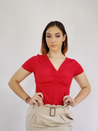 Blusa Ambiance para dama color rojo