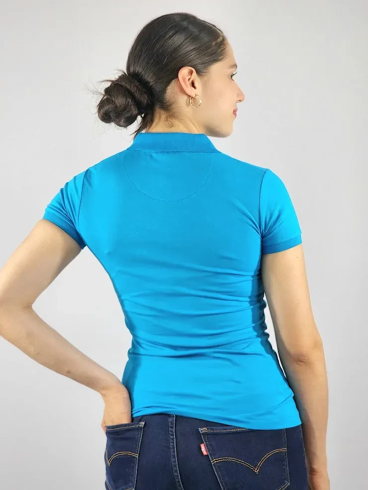 Camiseta Polo Cambrige Club para dama color turquesa