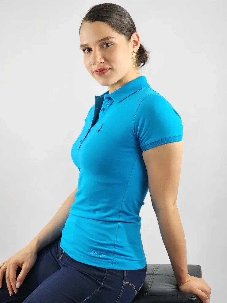 Camiseta Polo Cambrige Club para dama color turquesa