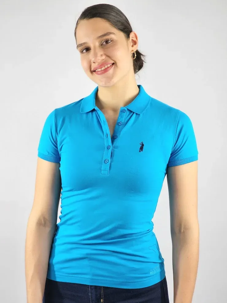 Camiseta Polo Cambrige Club para dama color turquesa