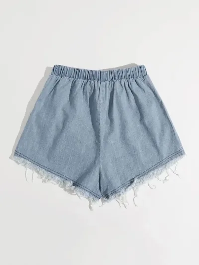 Short para dama bajo con bolsillo de cintura con nudo