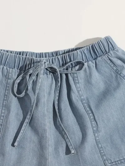 Short para dama bajo con bolsillo de cintura con nudo