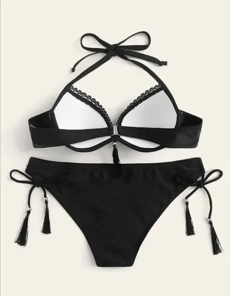 Vestido de baño dos piezas para dama color negro