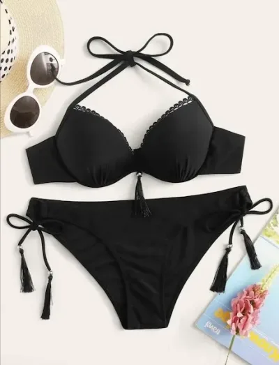 Vestido de baño dos piezas para dama color negro