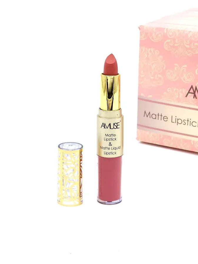 Labial Matte y Labial Líquido AMUSE Tono 4