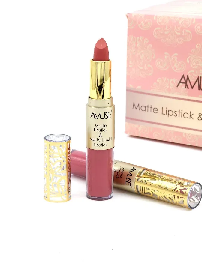 Labial Matte y Labial Líquido AMUSE Tono 4