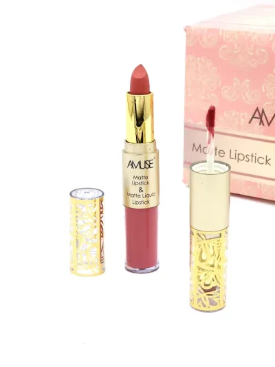Labial Matte y Labial Líquido AMUSE Tono 4