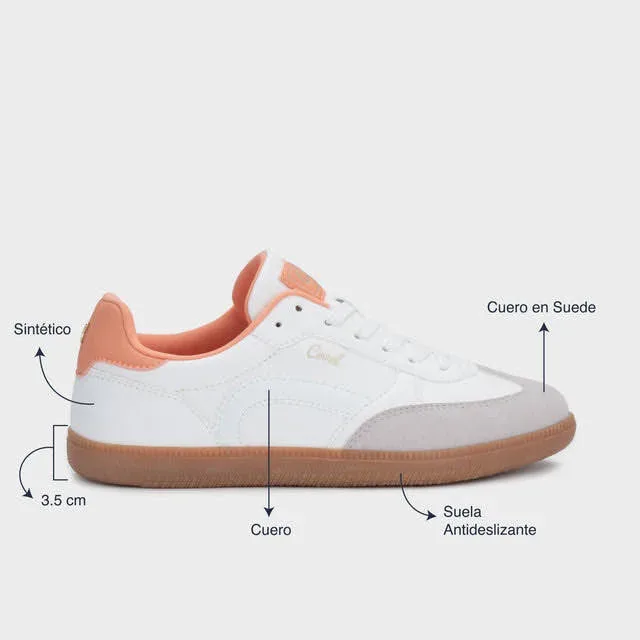 Tenis Coral Emporia White/Peach para dama