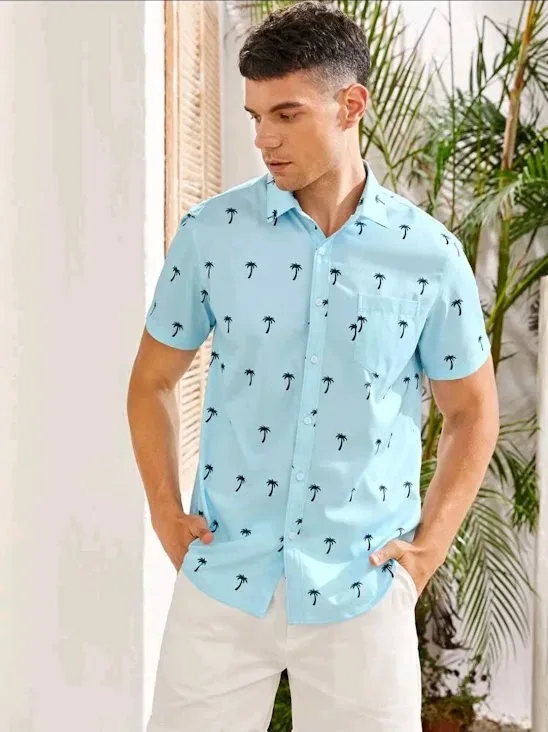 Camisa para caballero color celeste