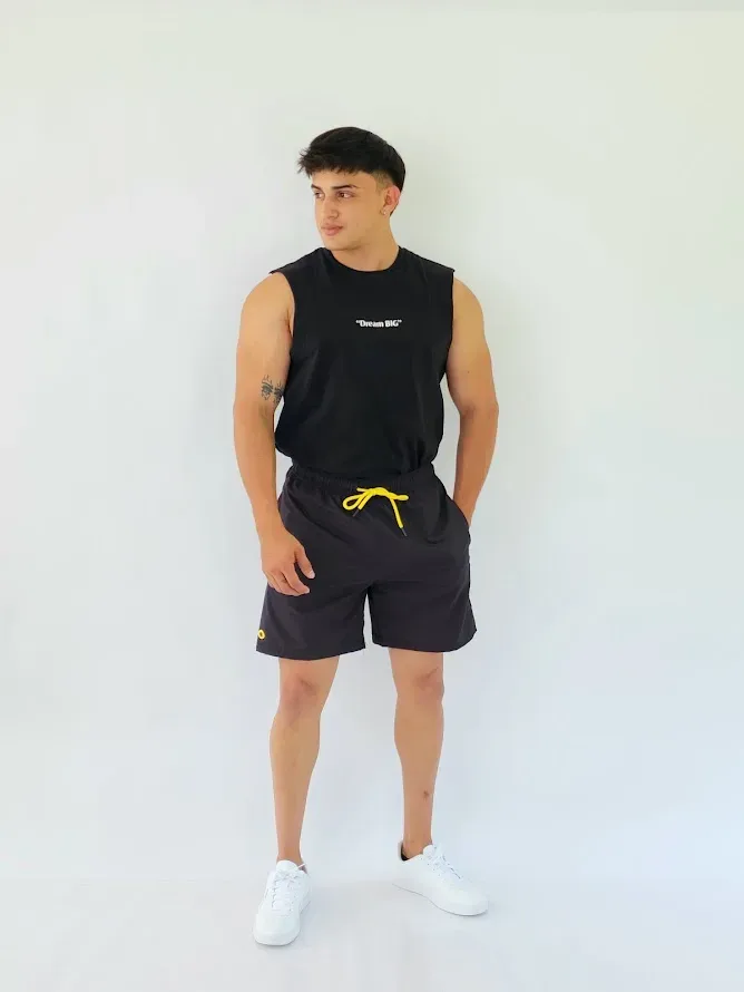 Pantaloneta estivaneli color negro para Caballero