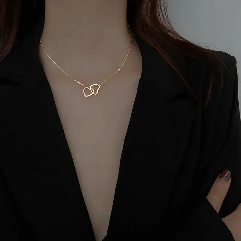 Collar de acero inoxidable chapado en oro