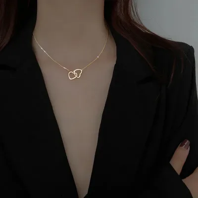 Collar de acero inoxidable chapado en oro