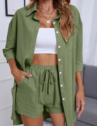 Camisa para dama color verde