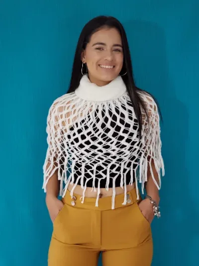 Bufanda Oya para dama color blanco