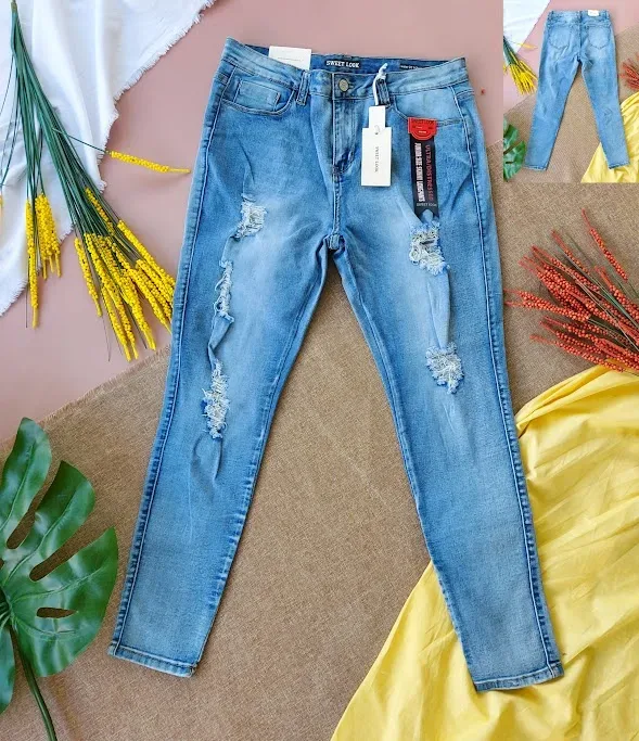Jeans para dama SKP-USP-WA546  color celeste