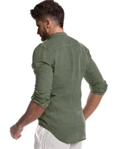 Camisa para caballero color verde musgo
