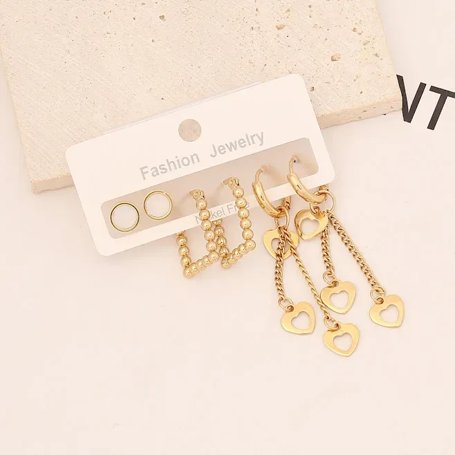 Set de aretes de acero inoxidable
