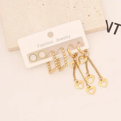 Set de aretes de acero inoxidable