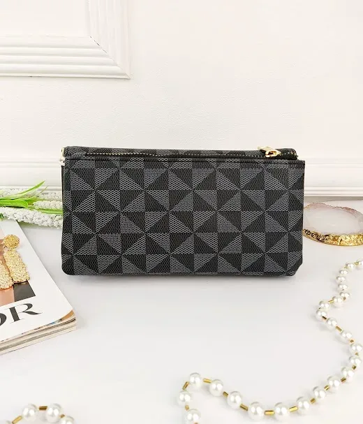 Cartera para dama color negro y gris