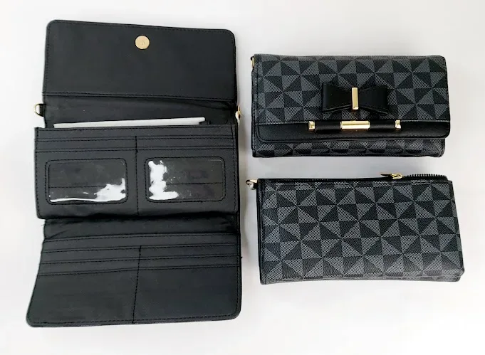 Cartera para dama color negro y gris